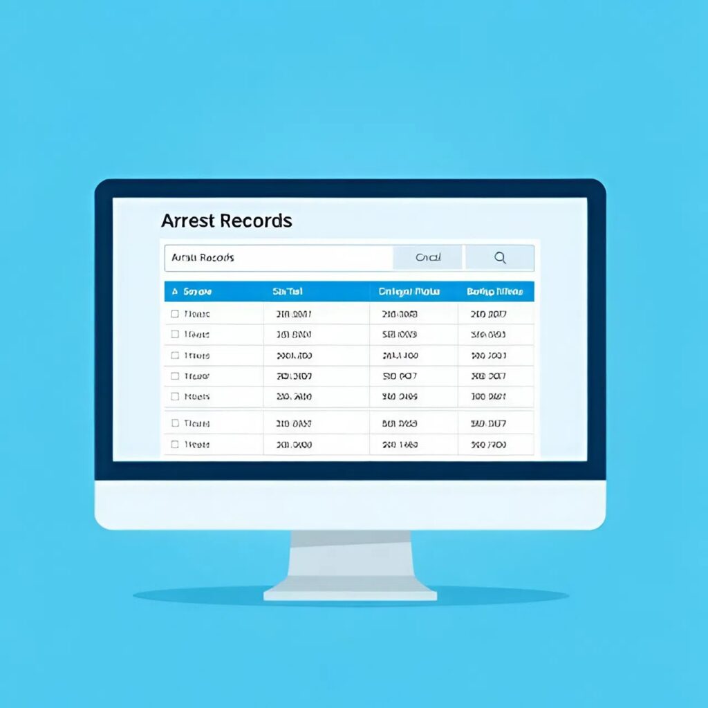 Digital database showing recent arrest records search interface in Hamilton County Ohio