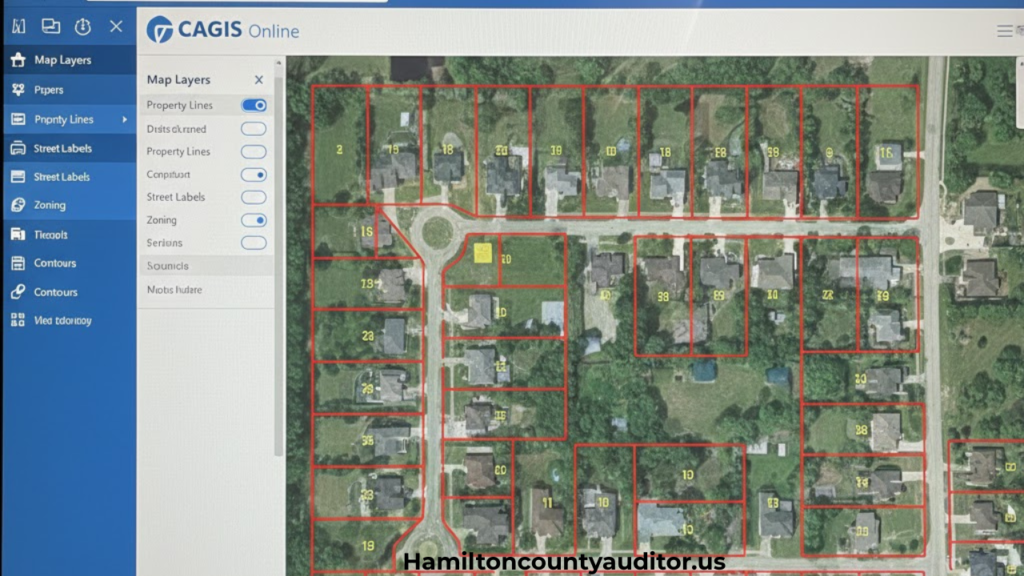 Using Hamilton County GIS Map to search property by address"
