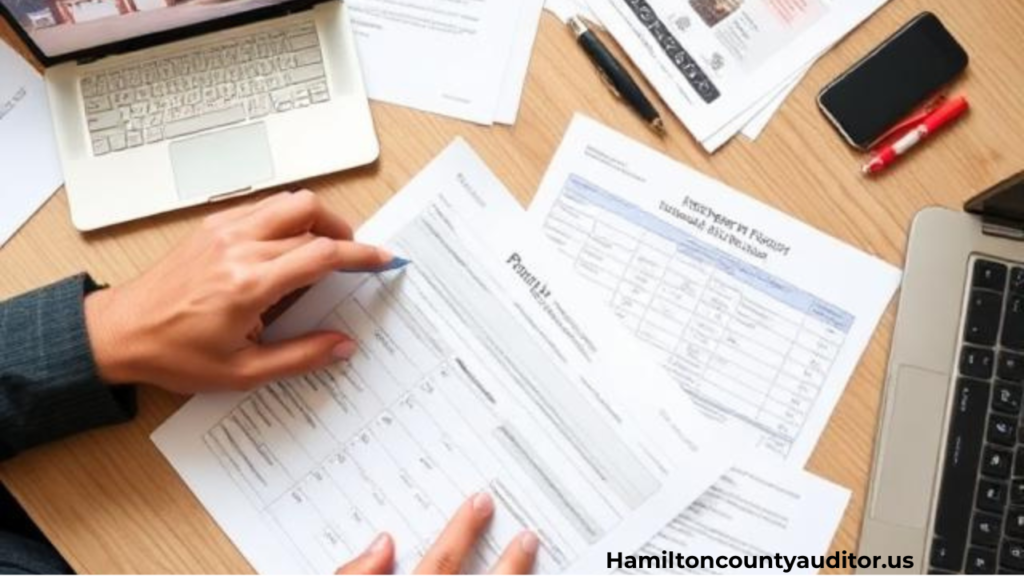 Online rental property registration process in Hamilton County Ohio using digital forms and county auditor website"