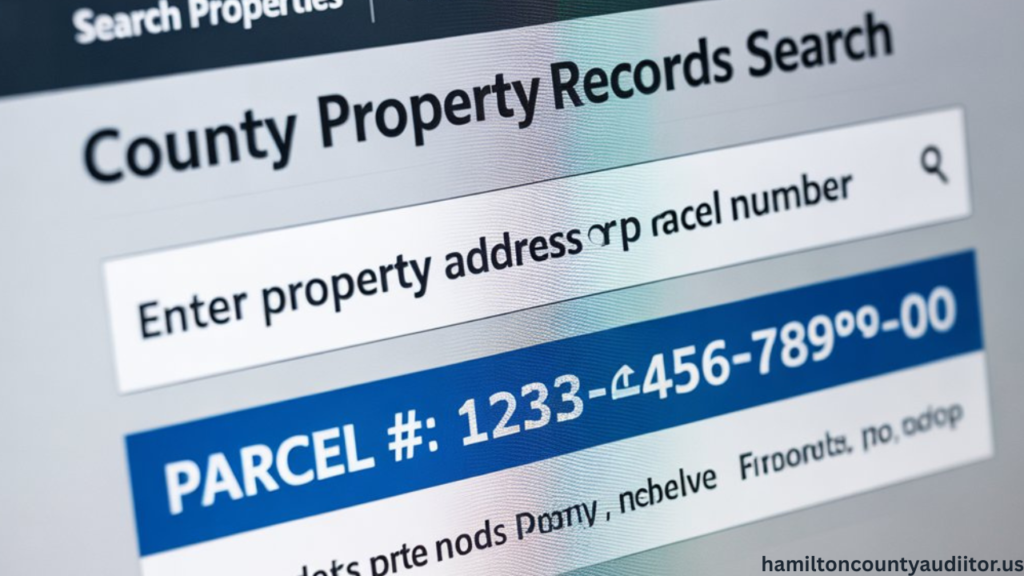 Hamilton County property search showing parcel number online