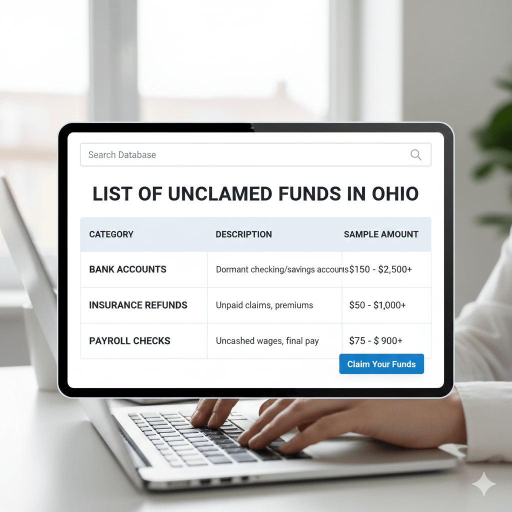 "Search Ohio unclaimed funds deceased, free by name, check the list, and learn how to claim state and federal unclaimed funds easily